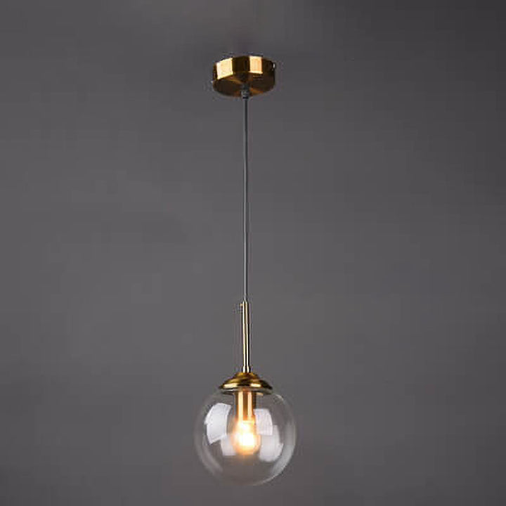 Contemporary Spherical Copper 5-Light Chandelier