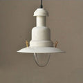 Scandinavian Industrial Iron Lacquered Round 1-Light Pendant Light