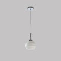Vintage French Glass Round Tart 1-Light Pendant Light