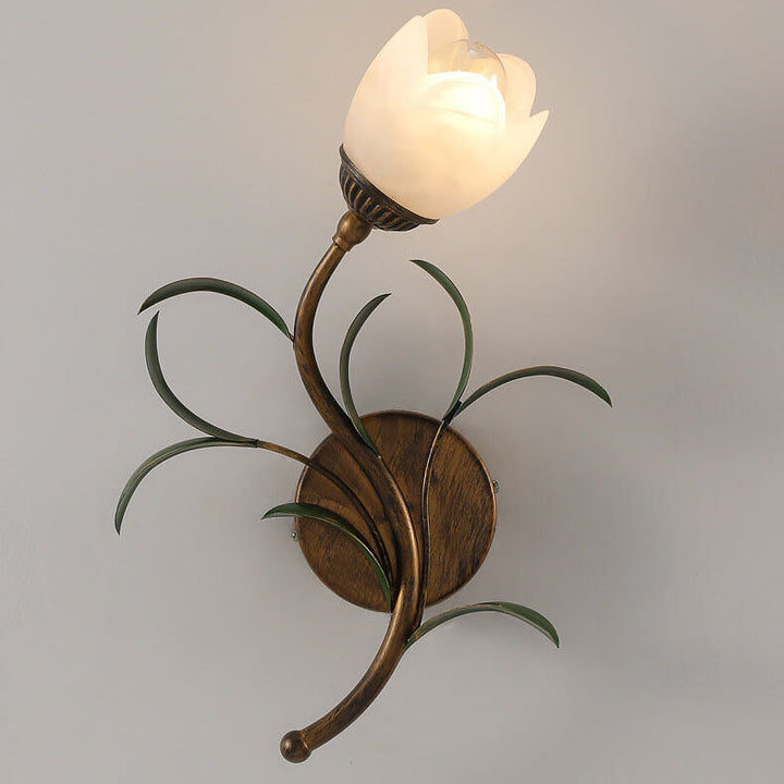 Minimalist Flower Glass 2-Light Wall Sconce