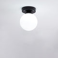 Modern Minimalist Glass Round Ball 1-Light Semi-Flush Mount Ceiling Light For Hallway
