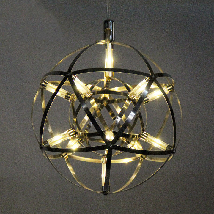 Contemporary Globe Iron 12-Light LED Pendant Light