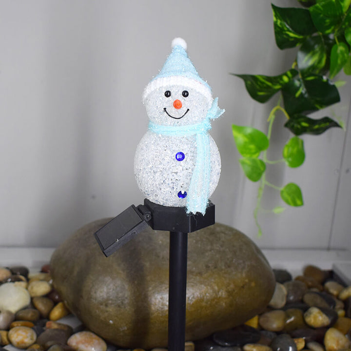 Solar Snowman LED Ground Insert Light