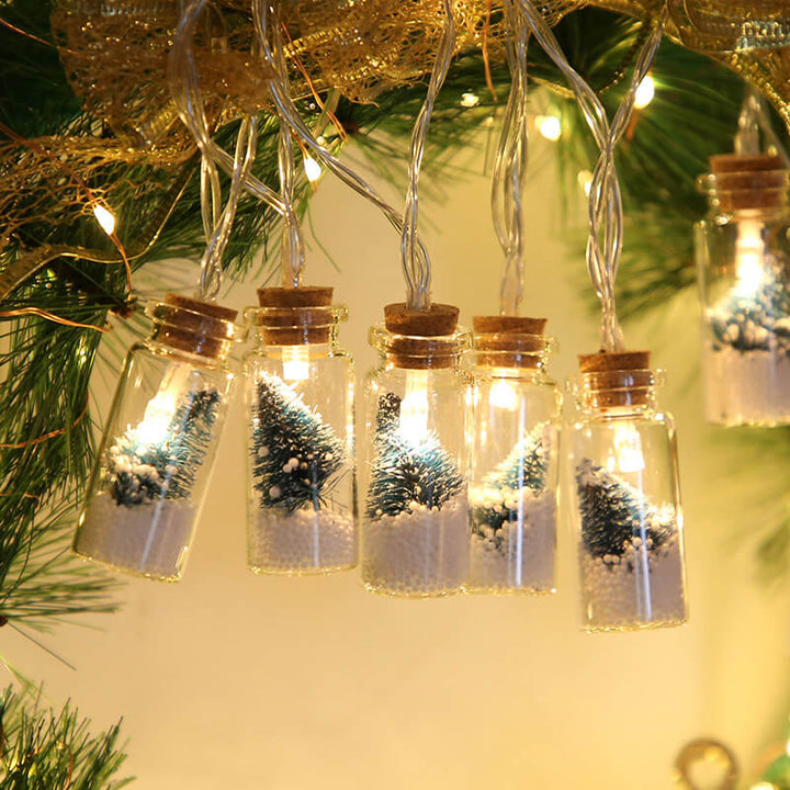 Wishing Bottle Tree Snow String Lights