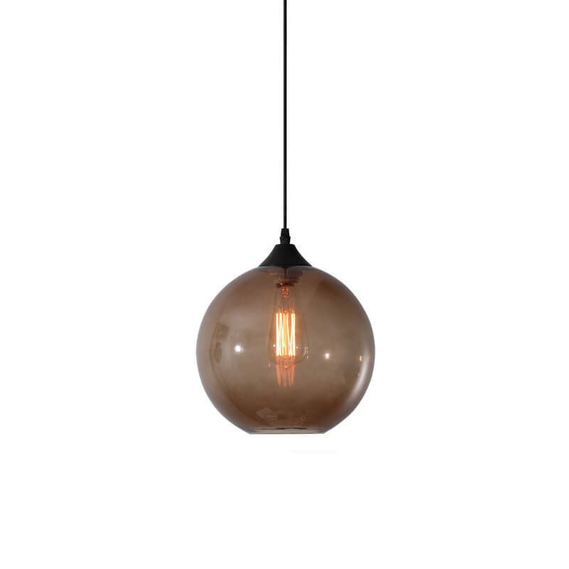 Stained Minimalist Round Glass Pendant Light