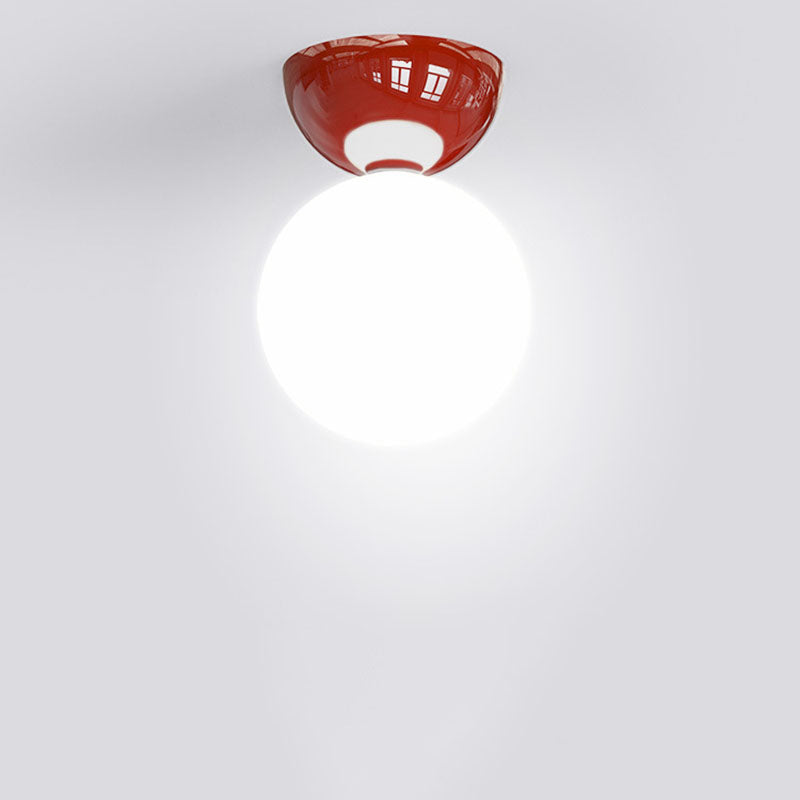 Nordic Spherical Glass Semi-Flush Ceiling Light