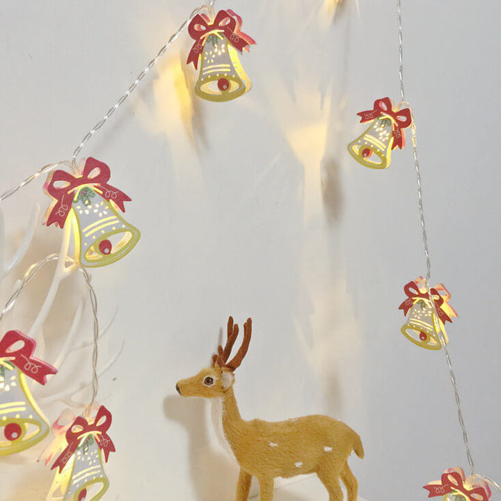 Painted Bells Elk Christmas String Lights