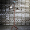 Industrial Steampunk Copper Water Pipe 2-Light Standing Floor Lamp