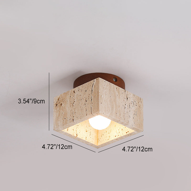 Wabi-Sabi Column Wood Semi-Flush Ceiling Light
