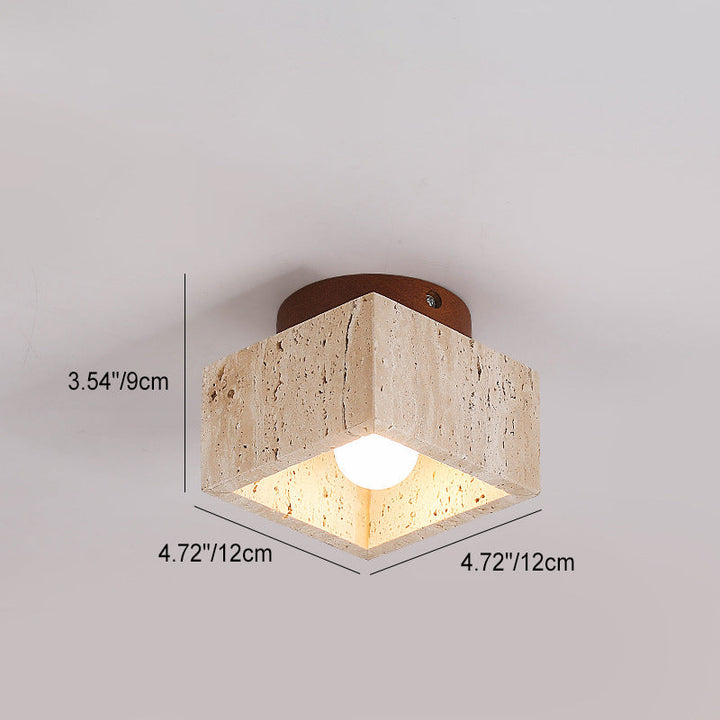 Wabi-Sabi Column Wood Semi-Flush Ceiling Light