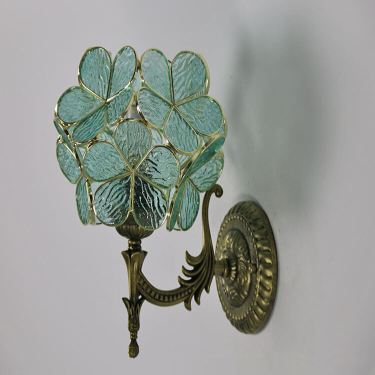 Vintage Flower Glass Wall Sconce