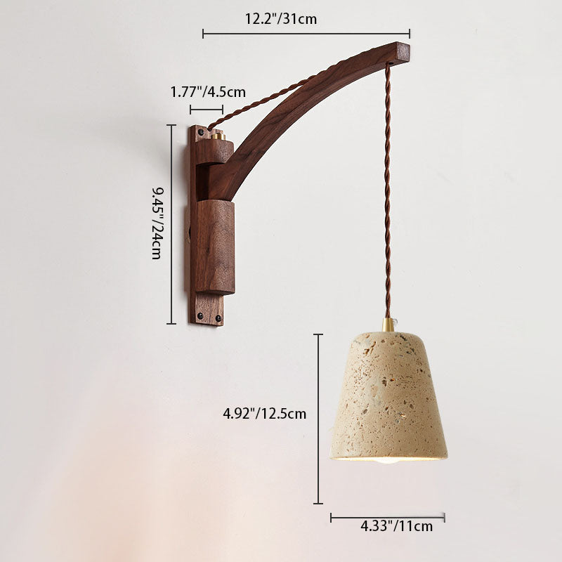 Wabi-Sabi Solid Wood Wall Sconce
