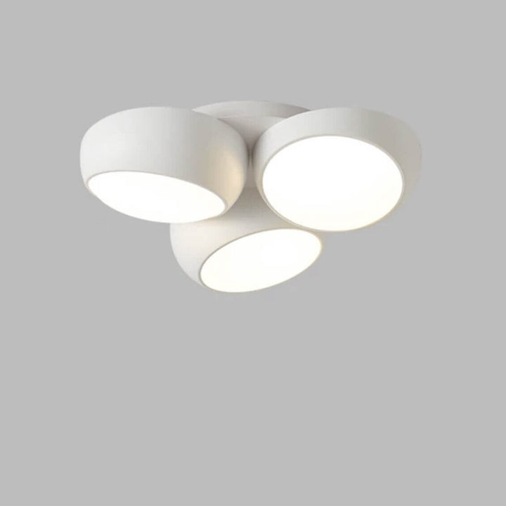 Black Nordic Round Iron LED Semi-Flush Ceiling Light