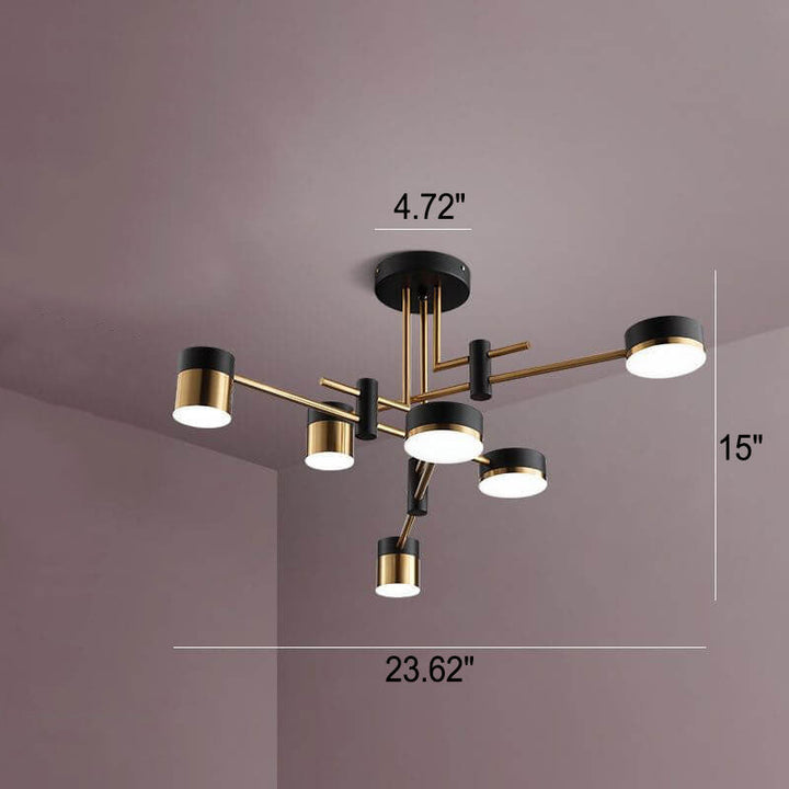 Minimalist 8-Light Semi-Flush Ceiling Light