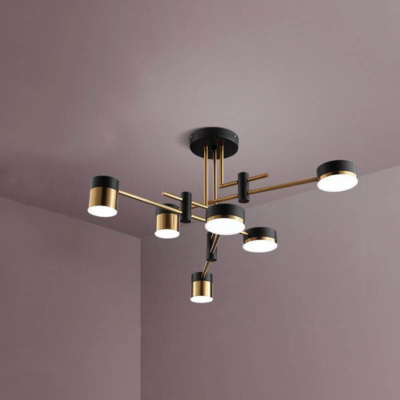 Minimalist 8-Light Semi-Flush Ceiling Light