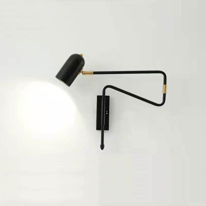 Contemporary Cylinder Iron Swing Arm Wall Sconce