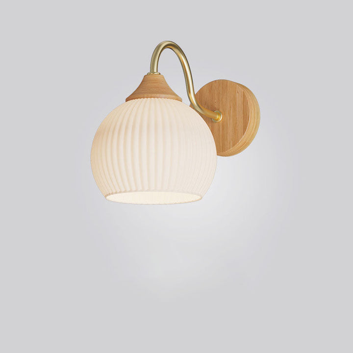 Iron Contemporary Round Glass Wall Sconce