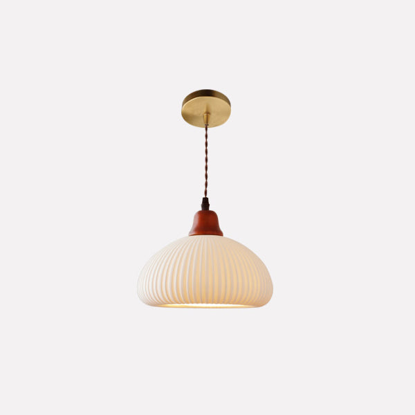 Traditional Round Solid Wood Pendant Light