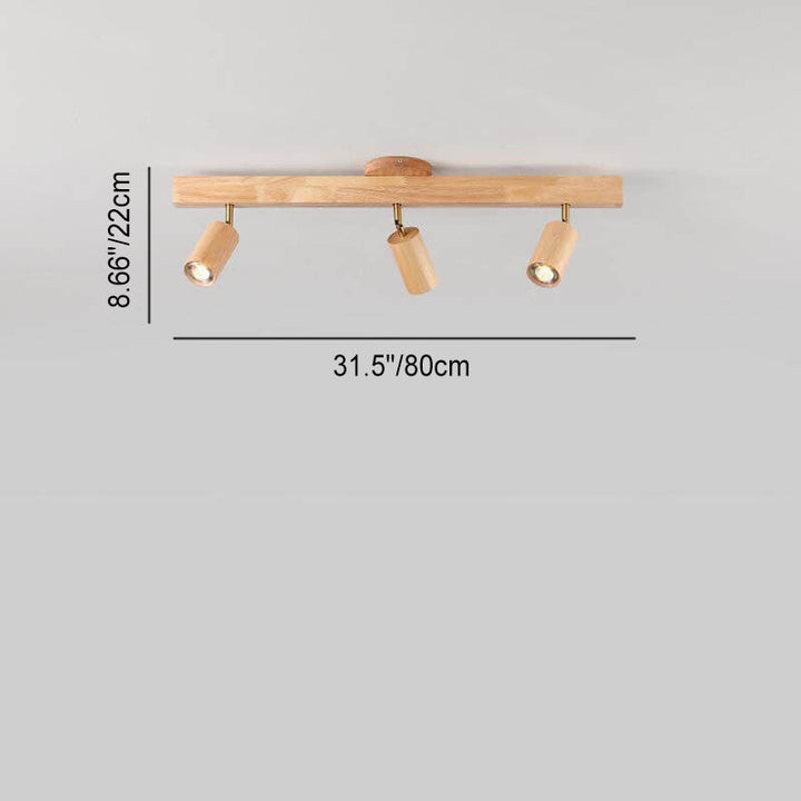 Minimalist Solid Wood LED Track Light