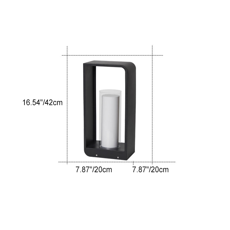 Modern Minimalist Square Frame Stainless Steel Acrylic LED Waterproof Lawn Landscape Light For Outdoor Patio