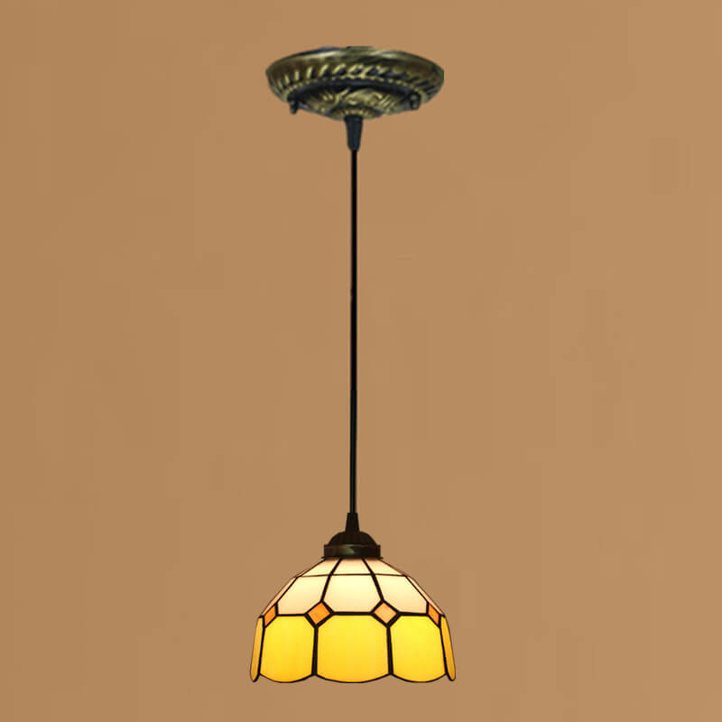 Tiffany Traditional Round Glass Pendant Light