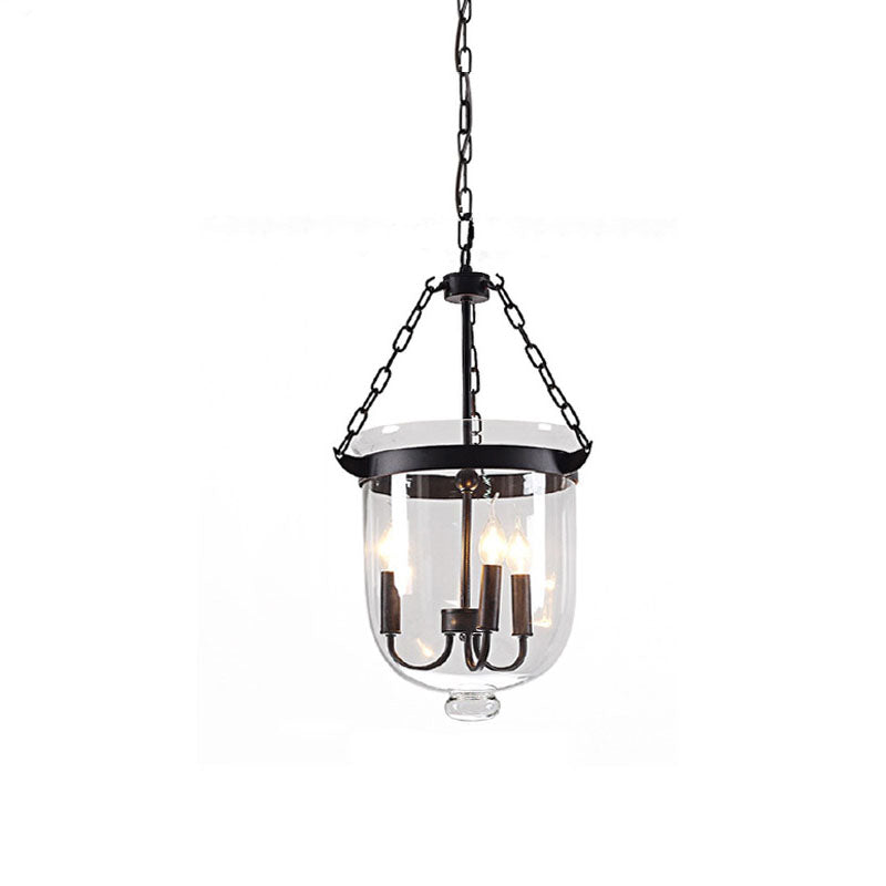 Traditional Round Glass 3-Light Chandelier