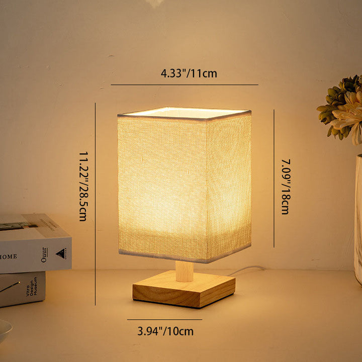 Contemporary Square Fabric LED Table Lamp