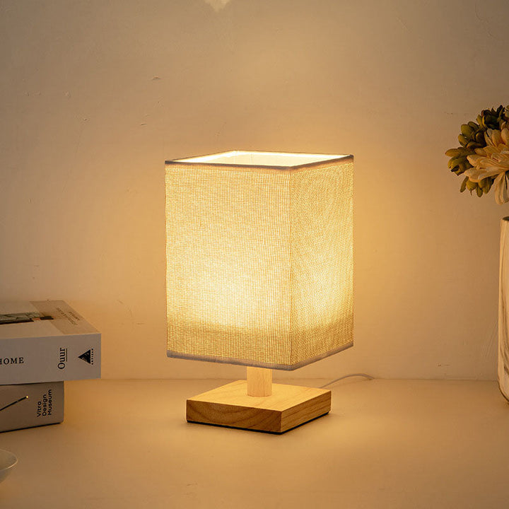 Contemporary Square Fabric LED Table Lamp