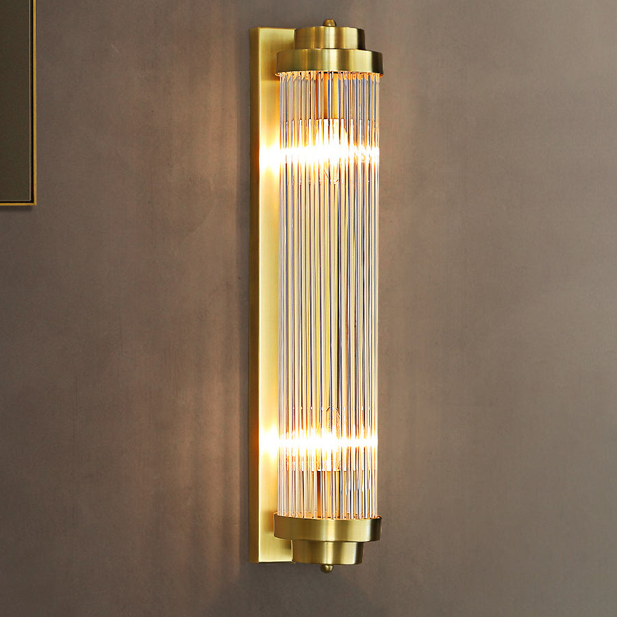 Traditional Cylinder Glass 2-Light Wall Sconce