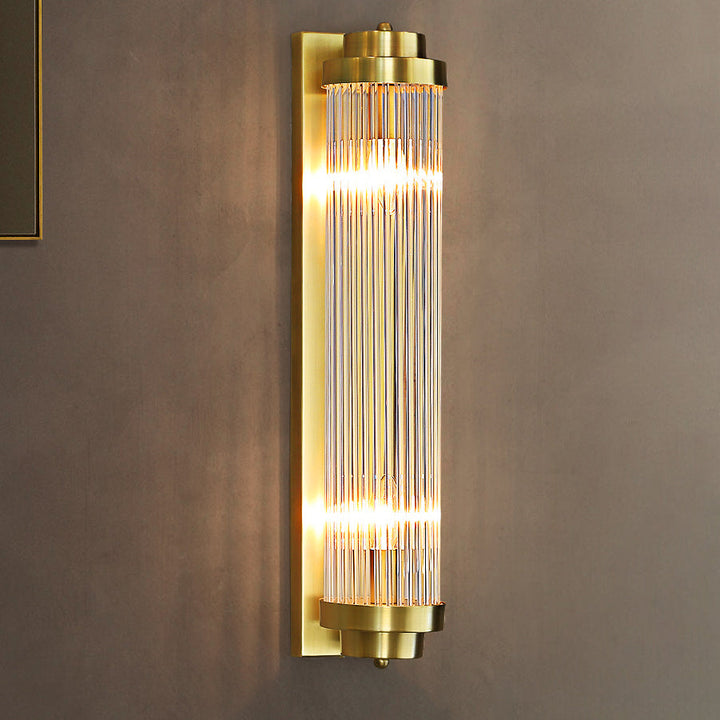 Traditional Cylinder Glass 2-Light Wall Sconce