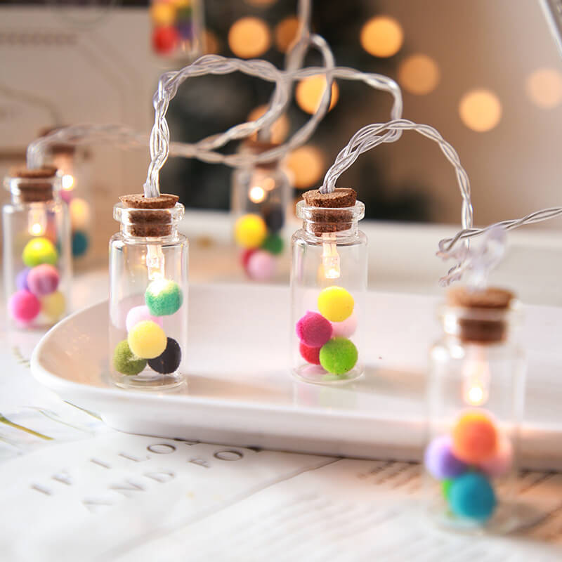 Wishing Bottle Tree Snow String Lights