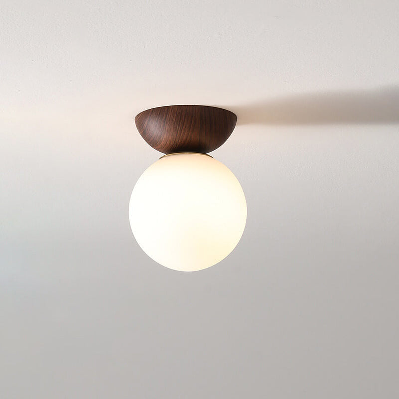 Minimalist Glass Semi-Flush Ceiling Light