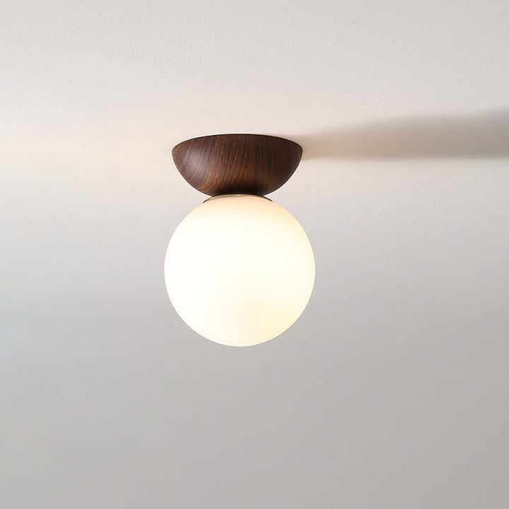 Minimalist Glass Semi-Flush Ceiling Light