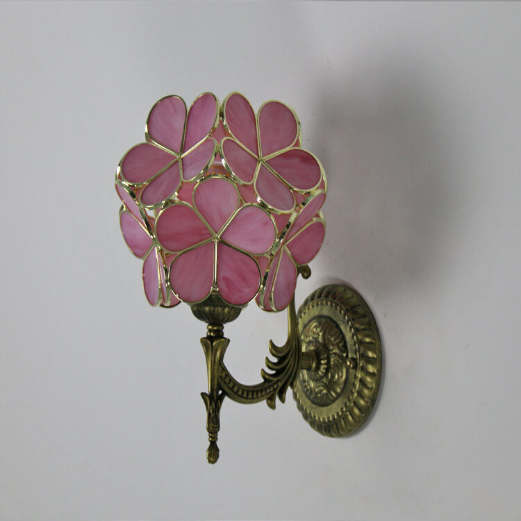 Vintage Flower Glass Wall Sconce