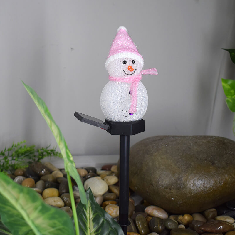 Solar Snowman LED Ground Insert Light
