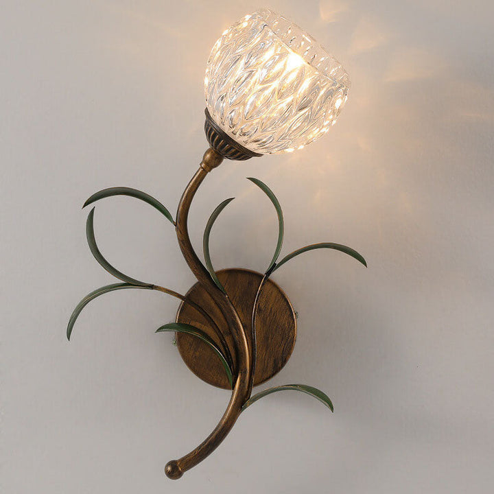 Minimalist Flower Glass 2-Light Wall Sconce