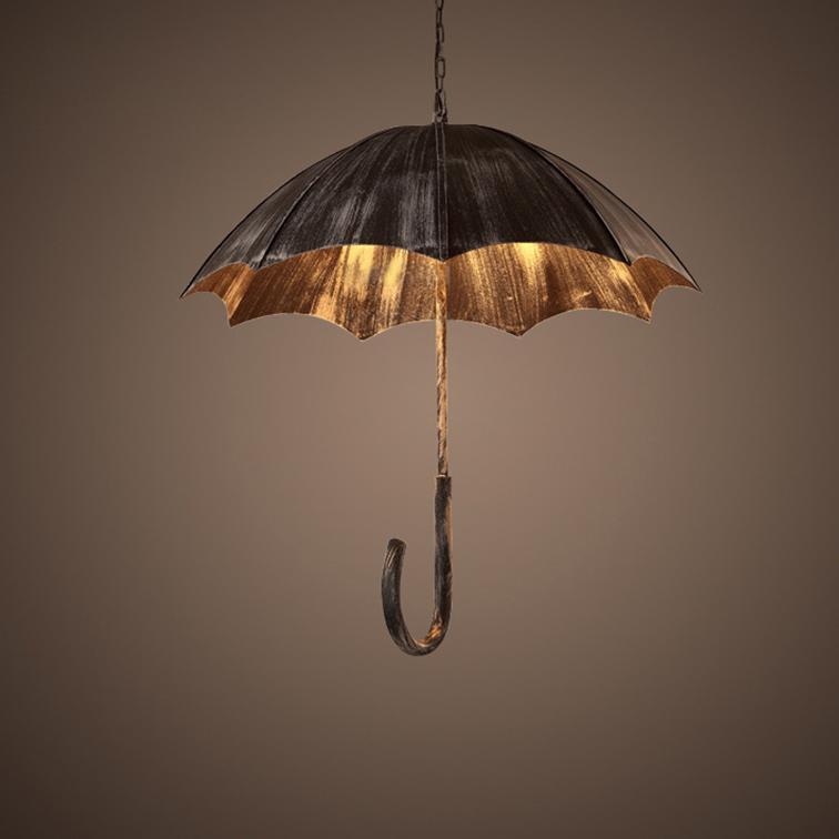 Contemporary Industrial Round Iron 5-Light Umbrella Chandeliers For Living Room