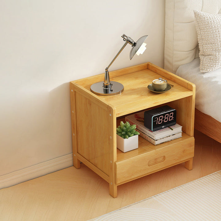 Minimalist Rectangular Bamboo Nightstand
