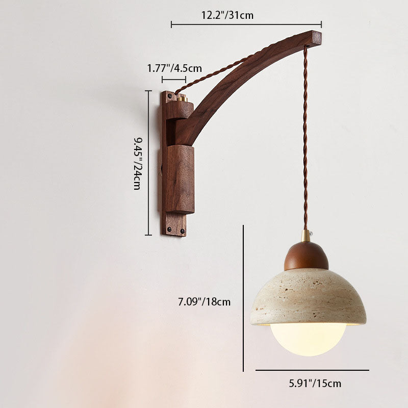 Wabi-Sabi Solid Wood Wall Sconce