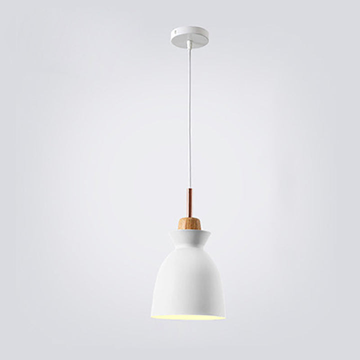 Contemporary Dome Wood Pendant Light