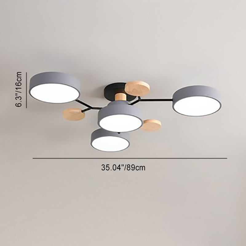 Nordic Molecule LED Semi-Flush Ceiling Light