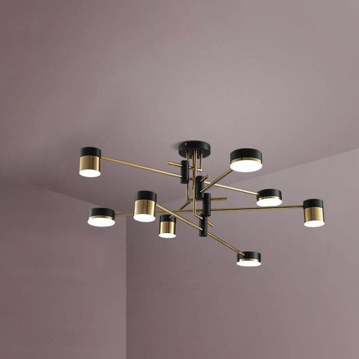 Minimalist 8-Light Semi-Flush Ceiling Light