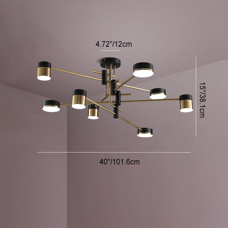 Nordic Round Acrylic LED Semi-Flush Ceiling Light