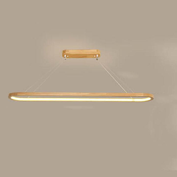 Modern Round Solid Wood LED Chandelier