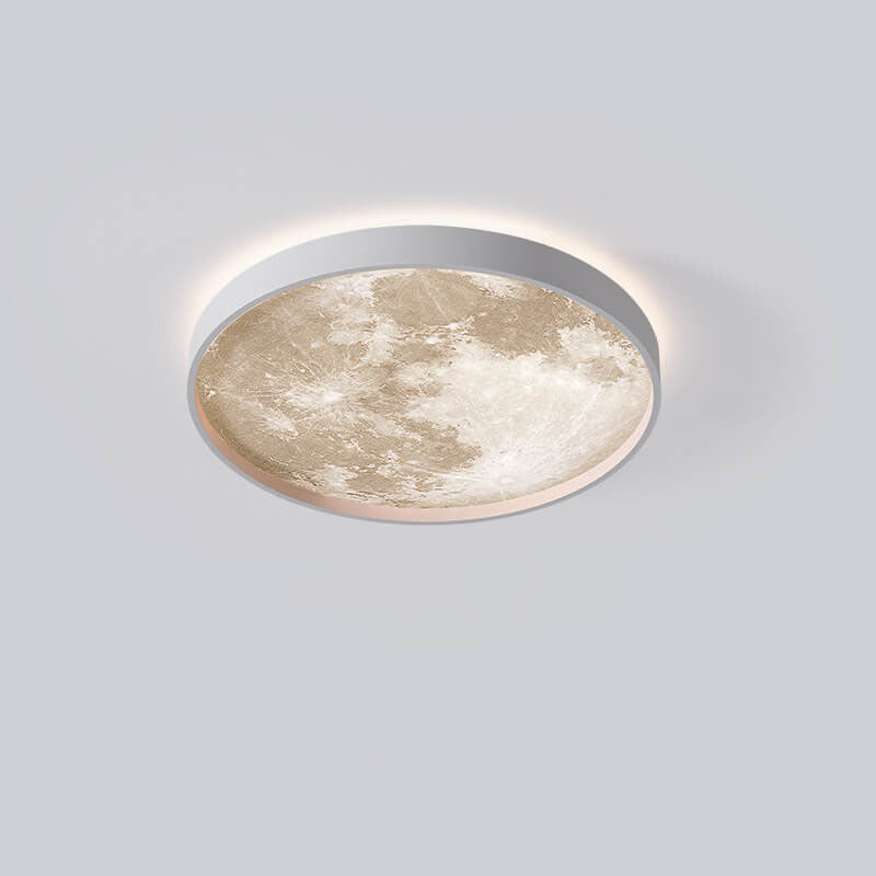 Moon Minimalist Round Acrylic LED Flush Mount Ceiling Light