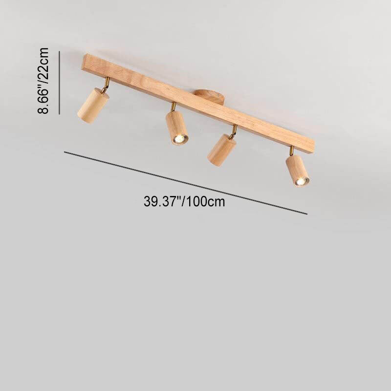 Minimalist Solid Wood LED Track Light