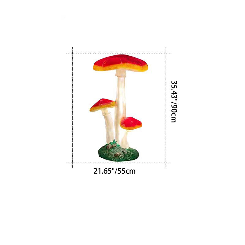 Modern Art Deco Solar Waterproof Mushroom Resin Glass Fibre LED Landscape Lighting Outdoor Light For Garden