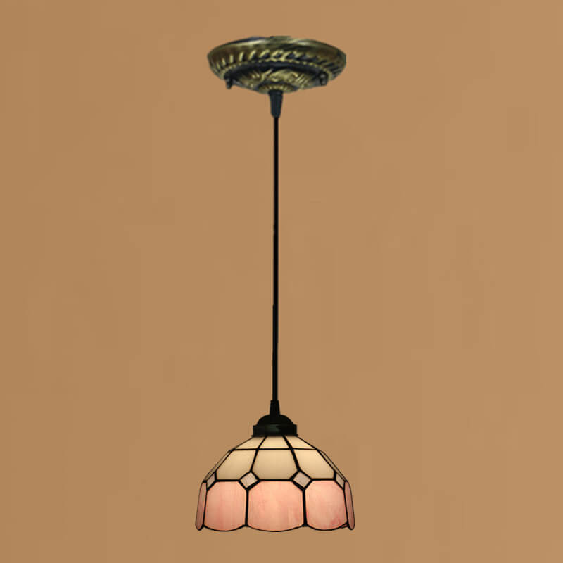Tiffany Traditional Round Glass Pendant Light
