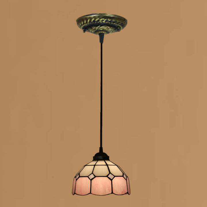 Tiffany Traditional Round Glass Pendant Light