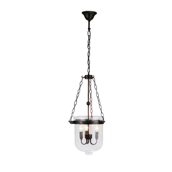Traditional Round Glass 3-Light Chandelier